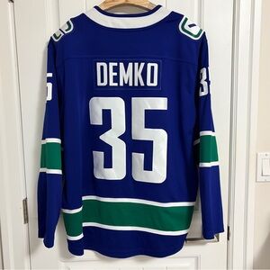 Authentic Fanatics Vancouver Canucks Thatcher Demko Blue Orca Jersey Size XL
